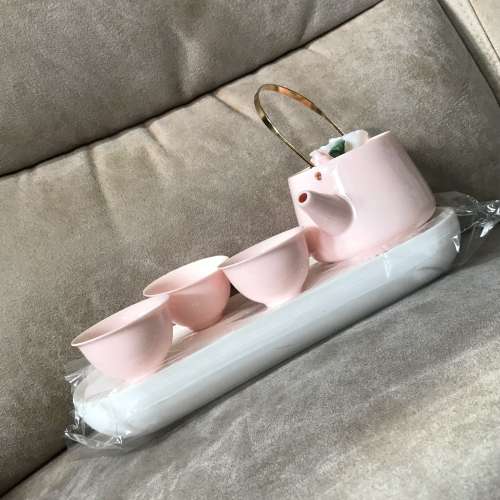 🍵 Ceramic Tea Set with Tray PINK NEW 全新 瓷 茶具 🍵