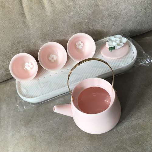 🍵 Ceramic Tea Set with Tray PINK NEW 全新 瓷 茶具 🍵