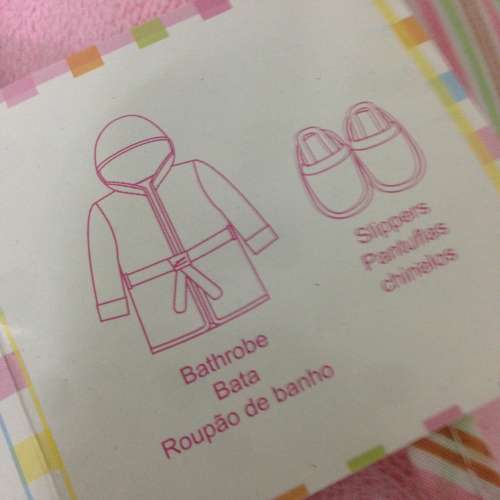 👶 Baby Hooded Bath Robe + Slippers Gift Set for 0-6months NEW 嬰兒浴袍套裝 ...