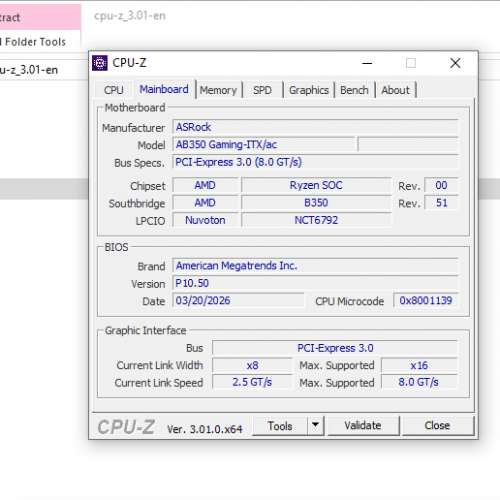 Asrock AB350 fatality itx/ac Mobo + Ryzen 5 1600 CPU + Wraith cooler