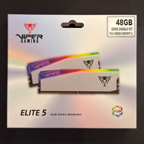 Patriot Viper Gaming DDR5 24GBx2 6000 C42 = 48GB KIT 白色RGB $5500