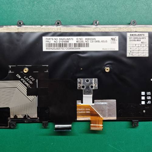 Lenovo ThinkPad 原裝背光鍵盤 X270 X260 X250 X240 A275 01EN586 US