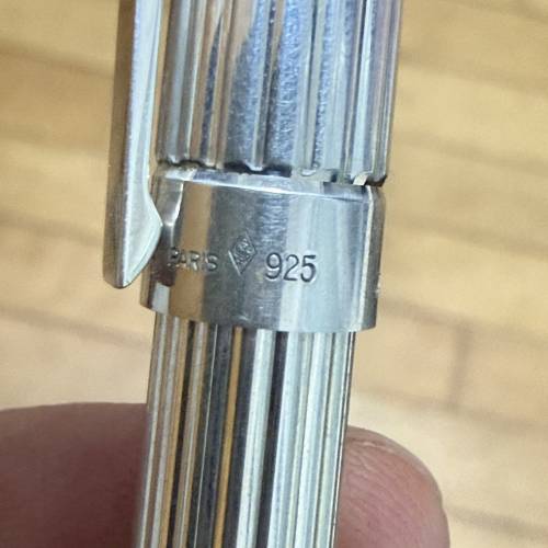 【925純銀/18K金尖】S.T. Dupont 都彭 Classique 經典直紋鋼筆 古董筆 法國製 珍藏...