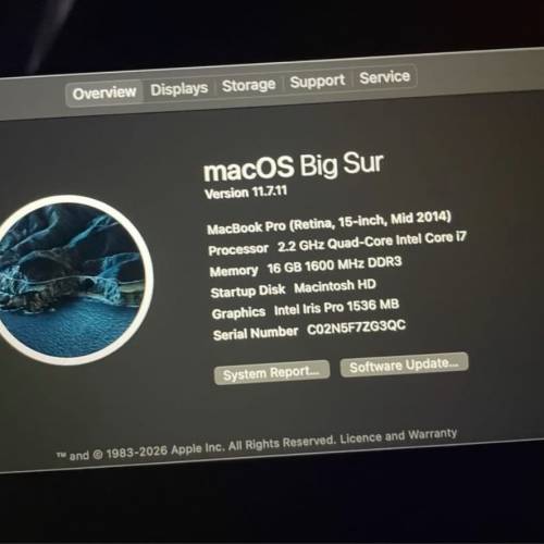 Macbook Pro 2014年 15吋