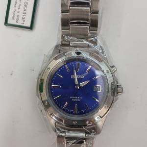 罕有全新Vintage Seiko 5M62-0BC0 Kinetic 100m Watch w/Blue Dial