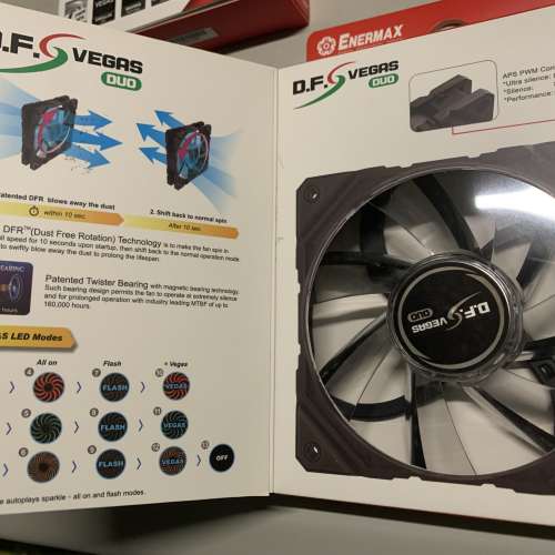 Enermax 白蝠 and D.F.VEGAS DUO 12cm 4-pin PWM Fan 機箱 風扇 可拆扇葉