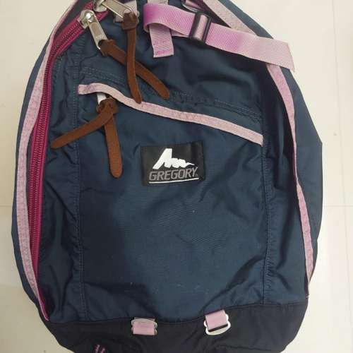 Gregory Day Backpack 深藍粉紅邊 絕版舊logo