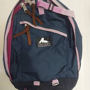 Gregory Day Backpack 深藍粉紅邊 絕版舊logo