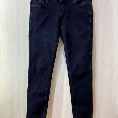 H&M Denim Men's Jeans 34"腰 Modern Straight 男裝 Dark Navy Blue 海軍藍淨色牛仔褲