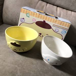 🥣 CINNAMOROLL & POMPOMPURIN Ceramic Bowl 2pc McDonald SANRIO 🍔 NEW 全新 陶...