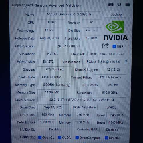 Inno3d RTX 2080ti 11gb