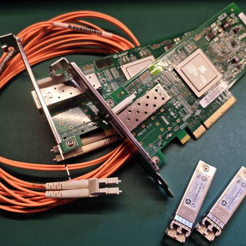 100% Work (套裝出售）QLE2560 8Gb FC HBA 一套兩張 + 原廠 SFP + IBM 5米光纖線