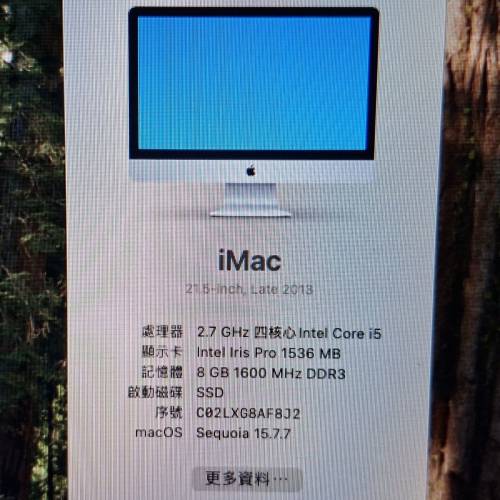 Apple iMac 21.5吋 Late 2013 四核心 i5 500GB SSD