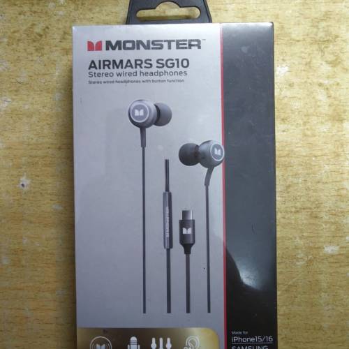 Monster Airmars SG10 Type C 有線耳機 iphone Android 華為 重低音 type-c 耳筒 ...
