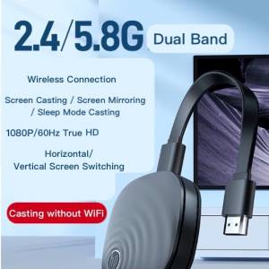 HP 1080P HD (1080P @60Hz True HD) Wireless Display Adapter &ndash; 2.4G/5.8G Dual ...