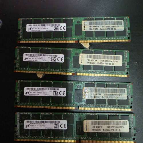 Micron 16GB DDR4 2133P ECC REG 2rx4 4條
