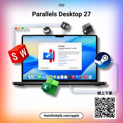 ONE 自動發貨 Parallels Desktop 27 Mac 虛擬機：支援 M1 M2 M3 M4 M5 全系列 Appl...