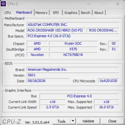 ASUS Crosshair VIII Hero (WI-FI) X570 AM4 底板