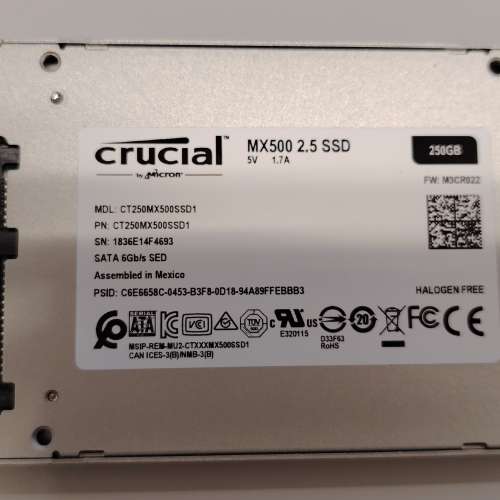 Crucial 256GB SATA SSD Drive