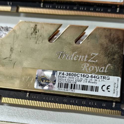 G.Skill Trident Z ROYAL GOLD RGB DDR4-3600MHz 16GB*4 CL16 共64GB