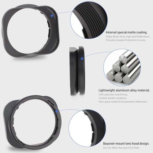 Haoge LH-X53 Bayonet Square Metal Lens Hood For Fujifilm XF 35mm f/1.4 R