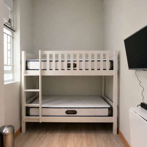 Single Wooden Bunk Bed With 2x Mattress