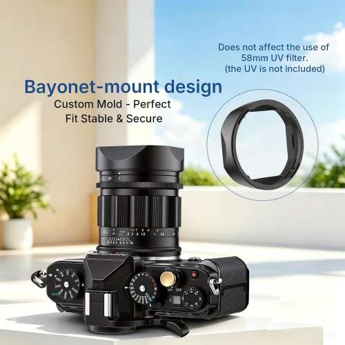Haoge LH-35AAZ Square Metal Lens Hood For Voigtlander APO-LANTHAR 50mm 35mm f/2