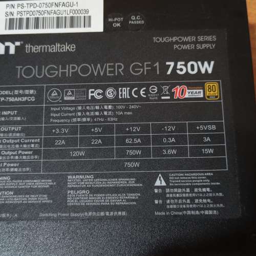 Thermaltake Toughpower GF1 750W 80 Plus Gold