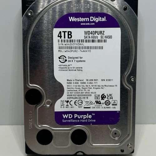 WD purple 4TB 3.5"