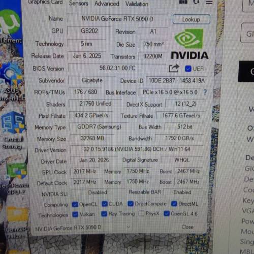 Gigabyte Geforce RTX 5090D 32G Windforce OC