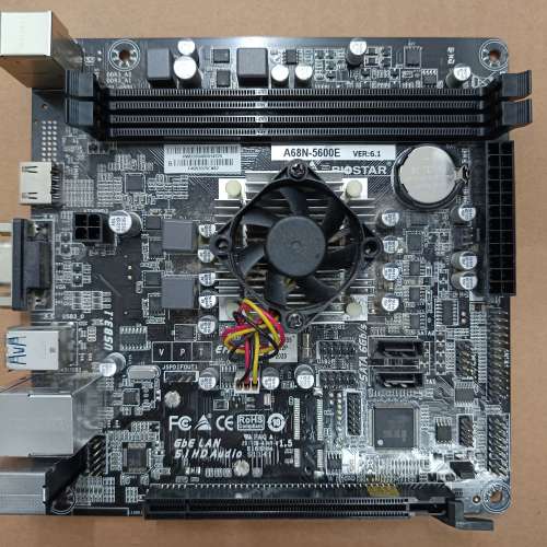( ITX) 新淨BIOSTAR A68N-5600E DDR3 底板連背板