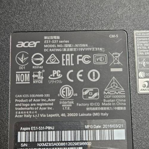 Acer Aspire ES 15 手提電腦 8GB RAM 1TB HDD