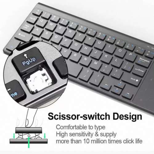 Ultra-thin Wireless Keyboard  (DUAL Mode Connection Bluetooth /2.4GHz USB Dongle