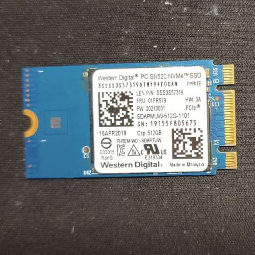 WD PC SN520 NVMe SDAPNUW-512GB-1101  M.2 2242
