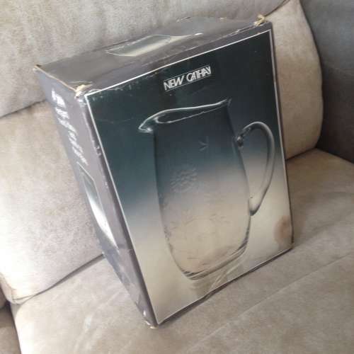 🥛 NEW CATHAY 72oz Glass Pitcher Hand blown and hand cut NEW 全新 廚房 手工 ...