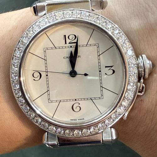 【罕有大錶徑】Cartier 卡地亞 Pasha 42mm 自動機械男錶 (精鋼奢華後鑲鑽圈) $34888