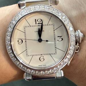 【罕有大錶徑】Cartier 卡地亞 Pasha 42mm 自動機械男錶 (精鋼奢華後鑲鑽圈) $34888