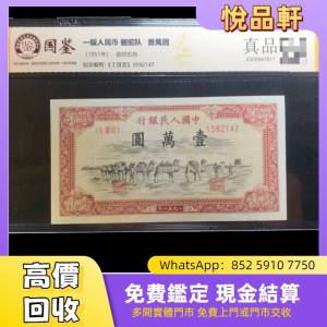 第一套人民幣1951年壹萬圓駱駝隊  舊錢幣，紙幣，舊港幣 港紙，人民幣，澳門幣，民...