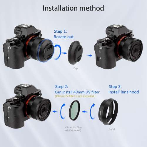 Haoge LH-SE1 Metal Square Lens Hood For Sony RX1RM3 / RX1RM2 / RX1R,