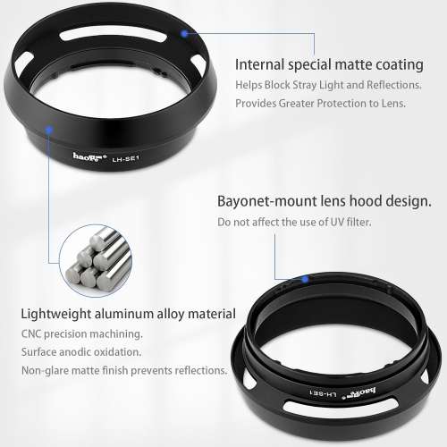 Haoge LH-SE1 Metal Square Lens Hood For Sony RX1RM3 / RX1RM2 / RX1R,