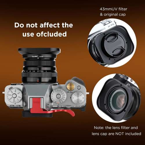 Haoge LH-X35 Bayonet Square Metal Lens Hood For Fujifilm Fujinon XF 35mm f2 R ...