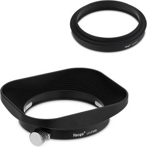 Haoge Square Metal Lens Hood For Leica D-Lux 8 Camera Accessories 43mm Screw-in