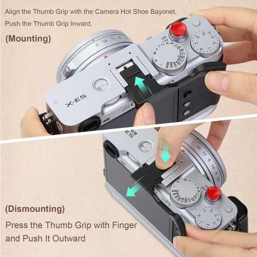 Haoge Metal Hot Shoe Thumb Up Rest Grip For FUJIFILM X-E5 -  THB-XE5-B (專用黑...