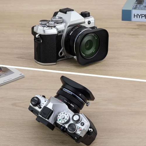 Haoge LH-F48B Square Metal Lens Hood Shade for Olympus M.ZUIKO Digital 17mm f1.8