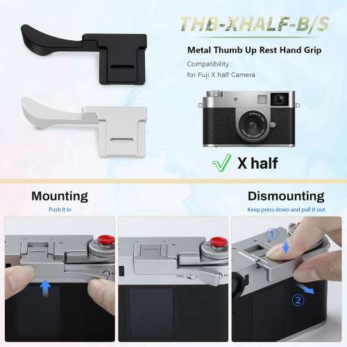 Haoge THB-XHALF-S Thumb Handle For Fujifilm X half Camera Accessories Silver (...