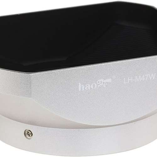 Haoge Silver Metal Lens Hood For Olympus M.ZUIKO Digital 12mm f/2 LH-M47S