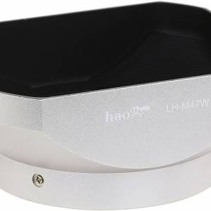 Haoge Silver Metal Lens Hood For Olympus M.ZUIKO Digital 12mm f/2 LH-M47S
