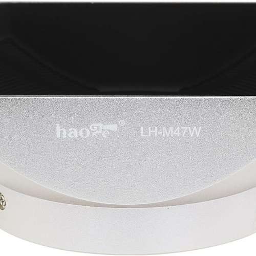 Haoge Silver Metal Lens Hood For Olympus M.ZUIKO Digital 12mm f/2 LH-M47S