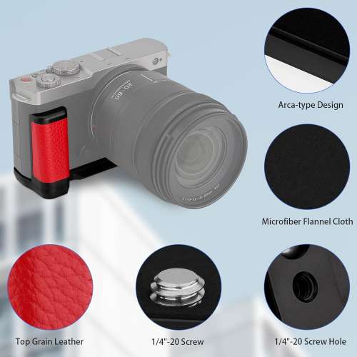 HAOGE HG-S9-R Hand Grip Bracket Holder For PANASONIC LUMIX S9 (紅色快拆手柄)