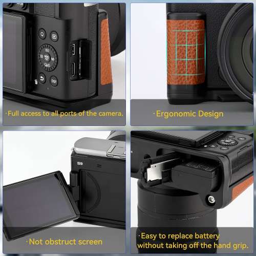 HAOGE HG-S9-G Hand Grip Bracket Holder For PANASONIC LUMIX S9 (啡色快拆手柄)